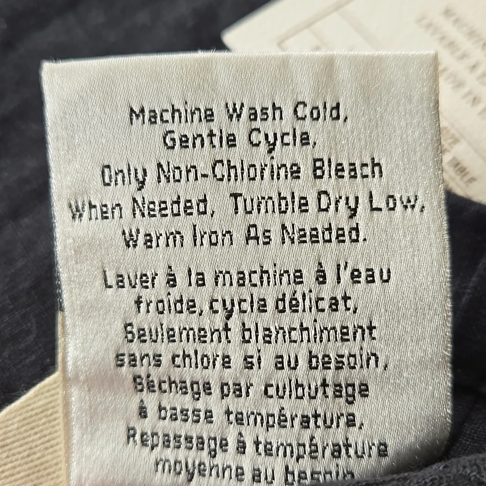 WILLIAM SONOMA Black Linen Table Runner